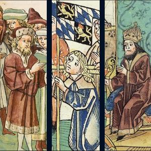 Wien, ÖNB, Cod. 13975 (Eberhard Windeck, Geschichte des Kaisers Sigismund), fol. 104v. Heidelberg, UB, GW M38152 (Ulrich von Richenthal, Concilium zu Constencz), fol. 47v, 46v.