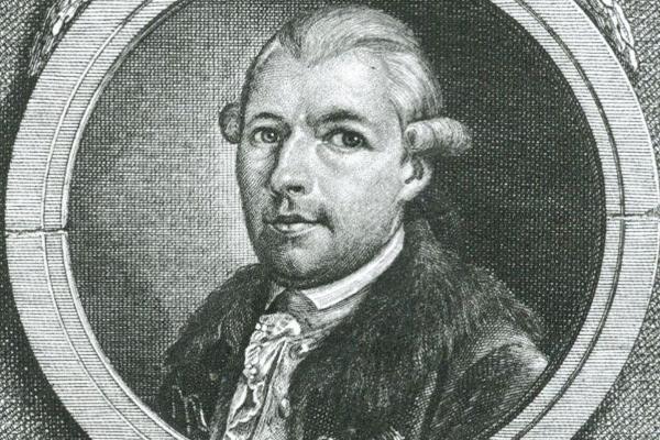 Historischer Druck von Adam Weishaupt, dem Gründer des Illuminatenordens