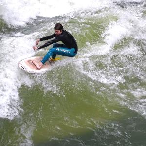 Surfing in central Munich