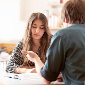 Students in a counseling situation