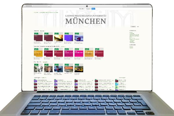 Bildschirm mit Inhalten aus LMU on iTunesU