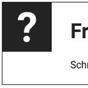 Das Absatzmodul Ankündigung mit Layout Frage schwarz hinterlegt