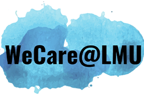 WeCare@LMU logo: Blue cloud