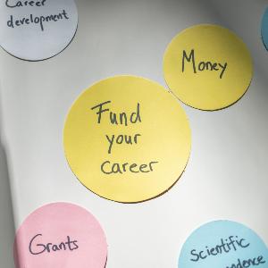 Post-it saying Fund your career