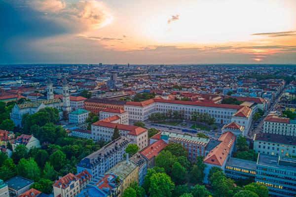 Aerial view of LMU´s main buildings