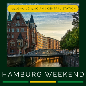 Announcement TutoRIA trip to Hamburg with picture of canal with bridge