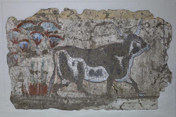 Bildfragment aus dem Malqata-Palast von Pharao Amenhotep III.