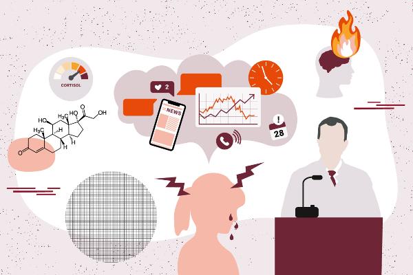 Illustration zum Thema Burnout | © Lisa Stanzel / LMU Illustration zum Thema Burnout