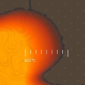Grafik der Übergangszone zwischen Gestein und Magma