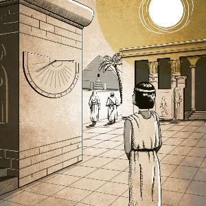 Illustration: Sonnenuhr im alten Ägypten