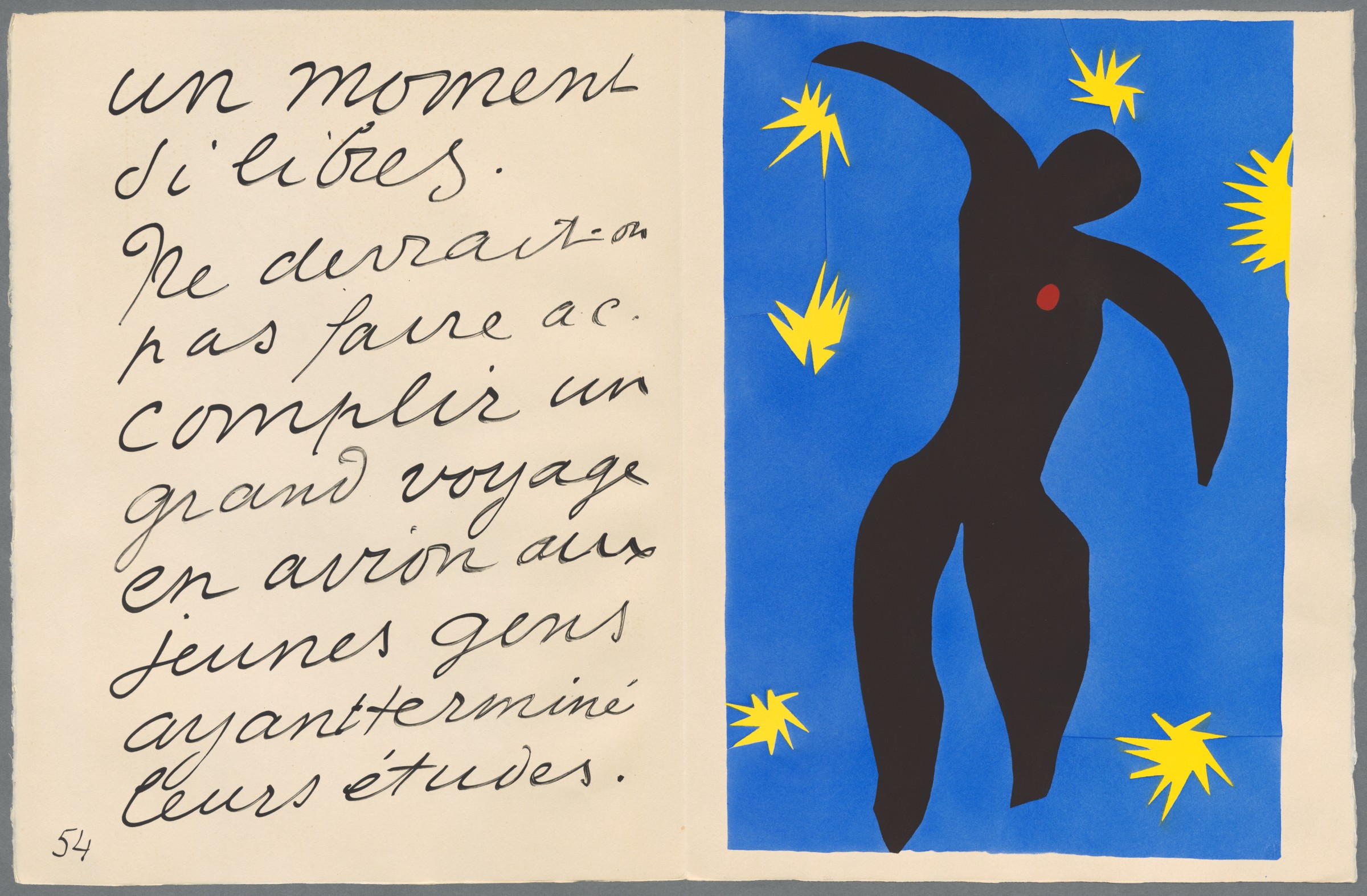 Illustration “Icarus” from the artist´s book Jazz by Henri Matisse (Bayerische Staatsbibliothek München, 2 L.sel.III 33)