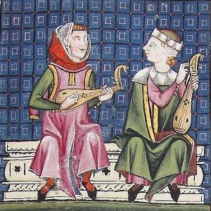 Illustration aus dem Kodex der „Cantigas de Santa Maria“, um 1280. Aus der Sammlung des Klosters El Escorial.
