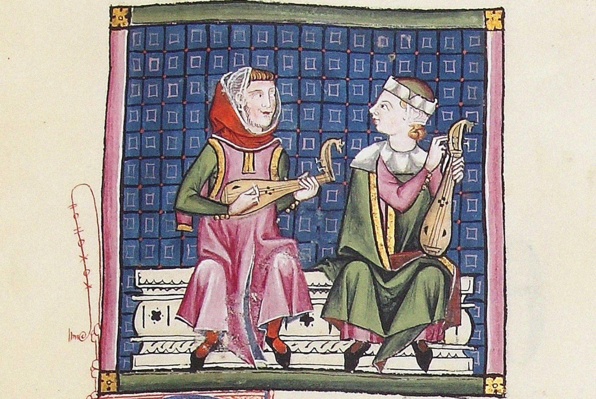 Illustration aus dem Kodex der „Cantigas de Santa Maria“, um 1280. Aus der Sammlung des Klosters El Escorial.