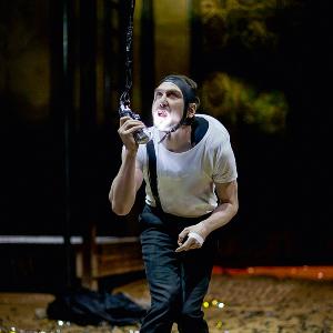 Lars Eidinger als Erzschurke Richard III. in einer Inszenierung an der Schaubühne Berlin, Proben 2015.