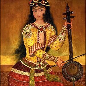 A court musician playing the kemanche