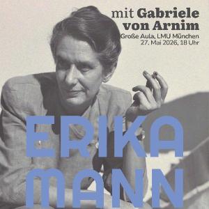 Schwar-weiß Porträt von Erika Mann.