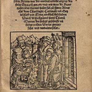 Titelbild eines Syphilistraktats von Ulrich von Hutten aus dem Jahr 1519