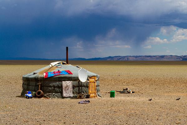 Yurt in the Mongolian steppe