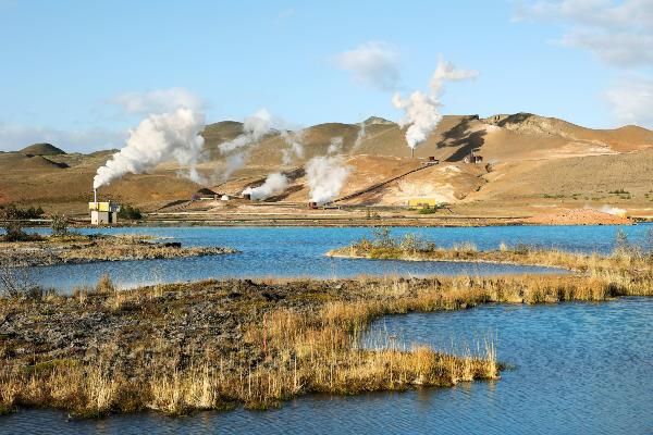 Blick auf das Geothermalgebiet Myvatn.