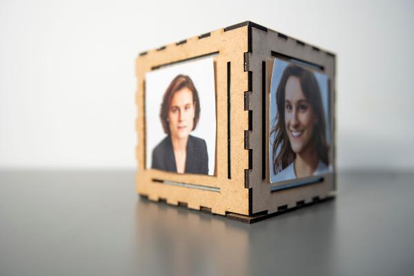 A cube with photos