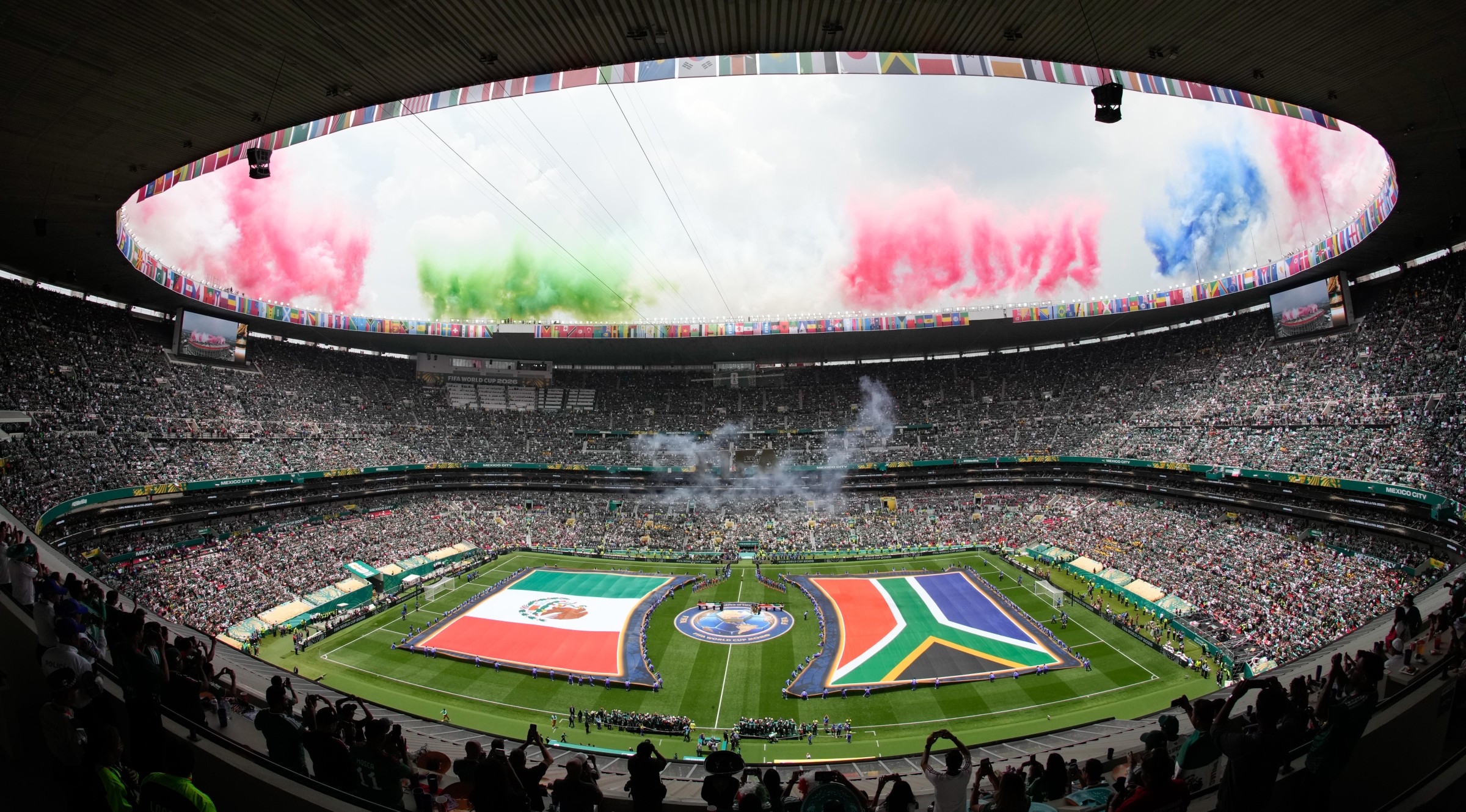 General view inside the stadium during the FIFA World Cup 2026 Group A match between Mexico and South Africa at Mexico City Stadium on June 11, 2026 in Mexico City