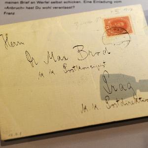 Briefumschlag, adressiert an Max Brod
