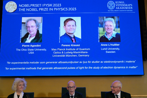 Ferenc Krausz, Pierre Agostini und Anne L’Huillier erhalten den Nobelpreis für Physik 2023