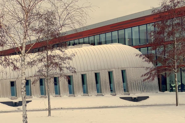 Größter Hörsaal des Biomedizinischen Centrums im Winter